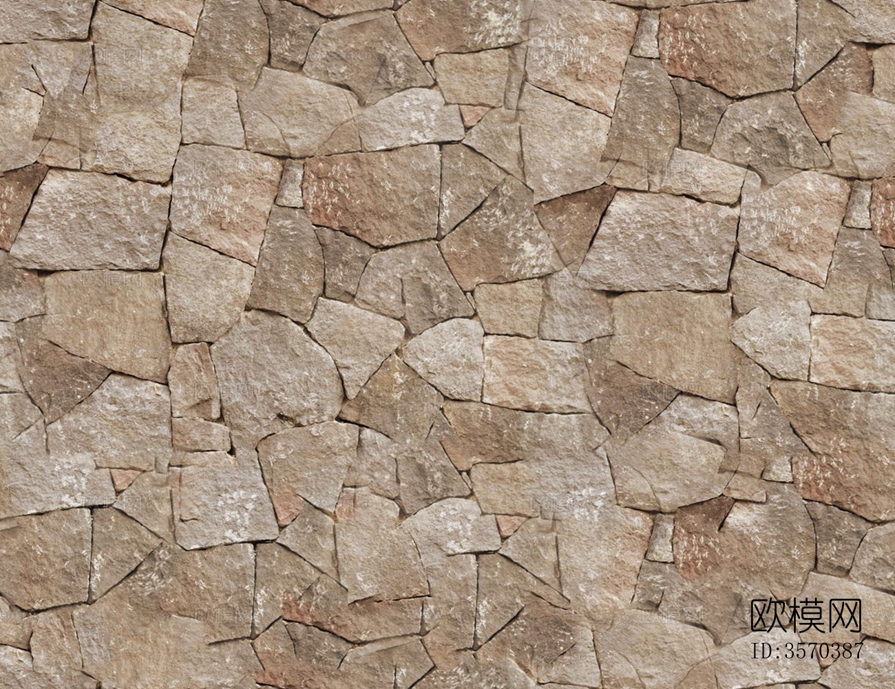 无缝黄灰色毛石墙面贴图下载