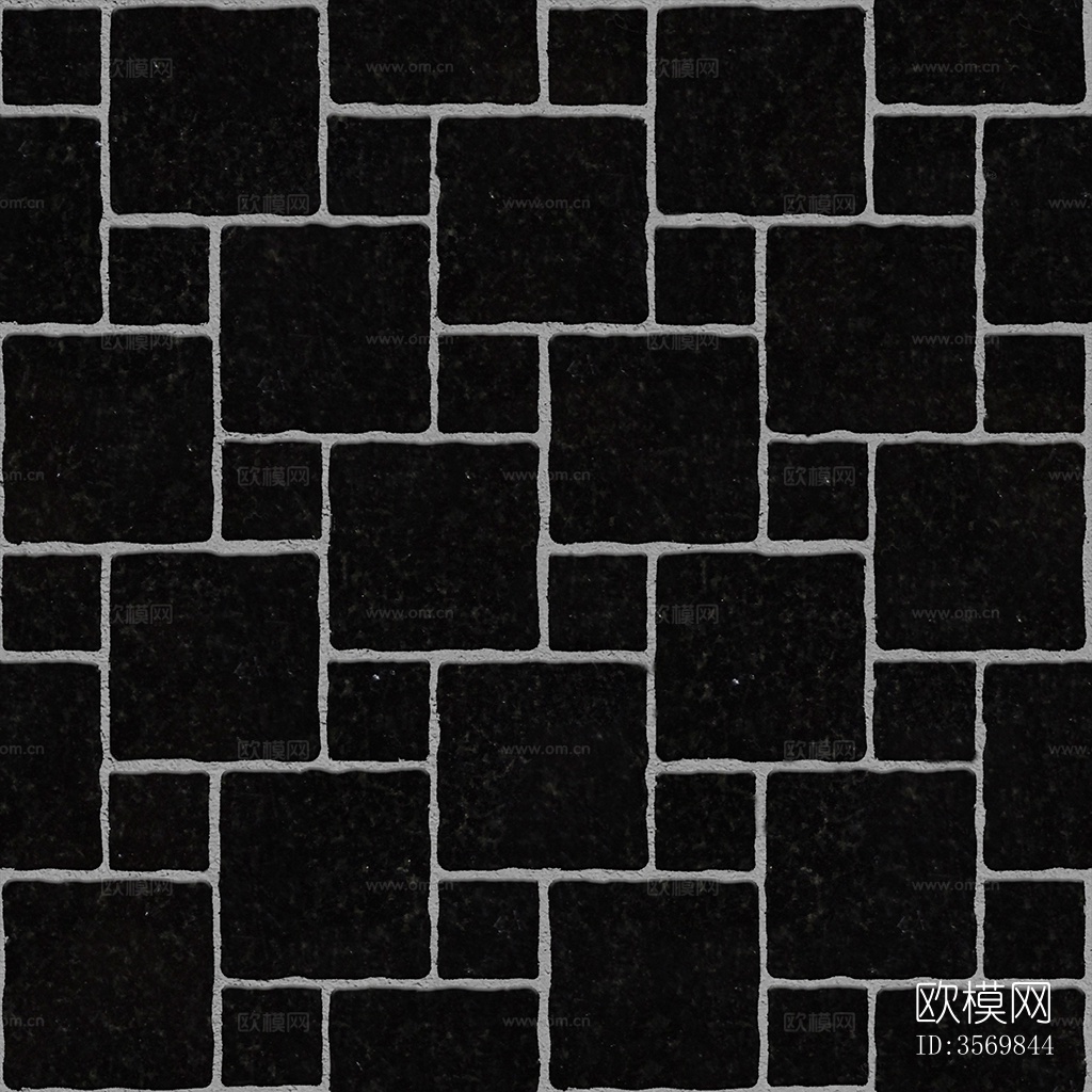 无缝花岗岩石材拼花地砖人行道路地面广场铺贴下载