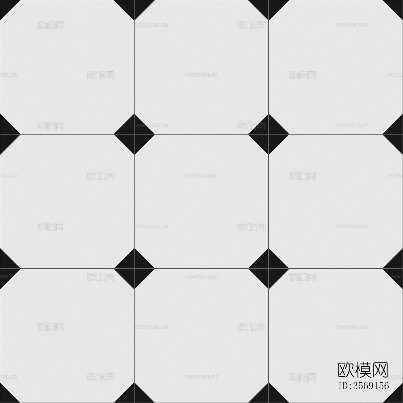 现代简约瓷砖拼花黑白花砖贴图下载