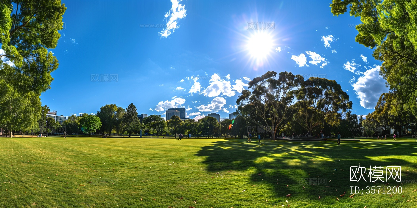 户外全景草坪天空贴图下载