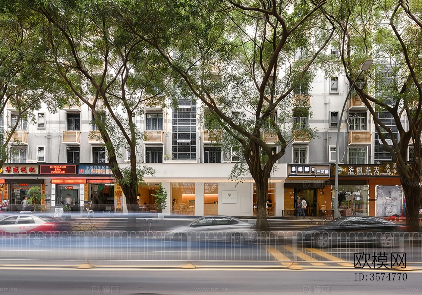 白天沿街店面外景下载