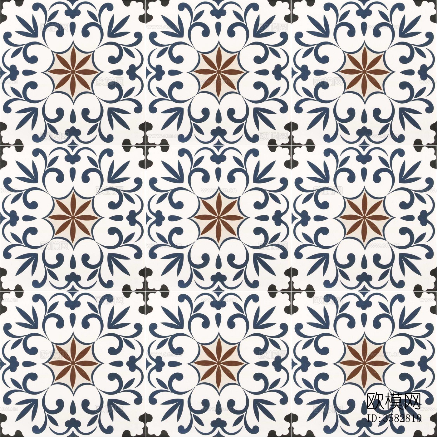 复古彩色拼花花砖下载