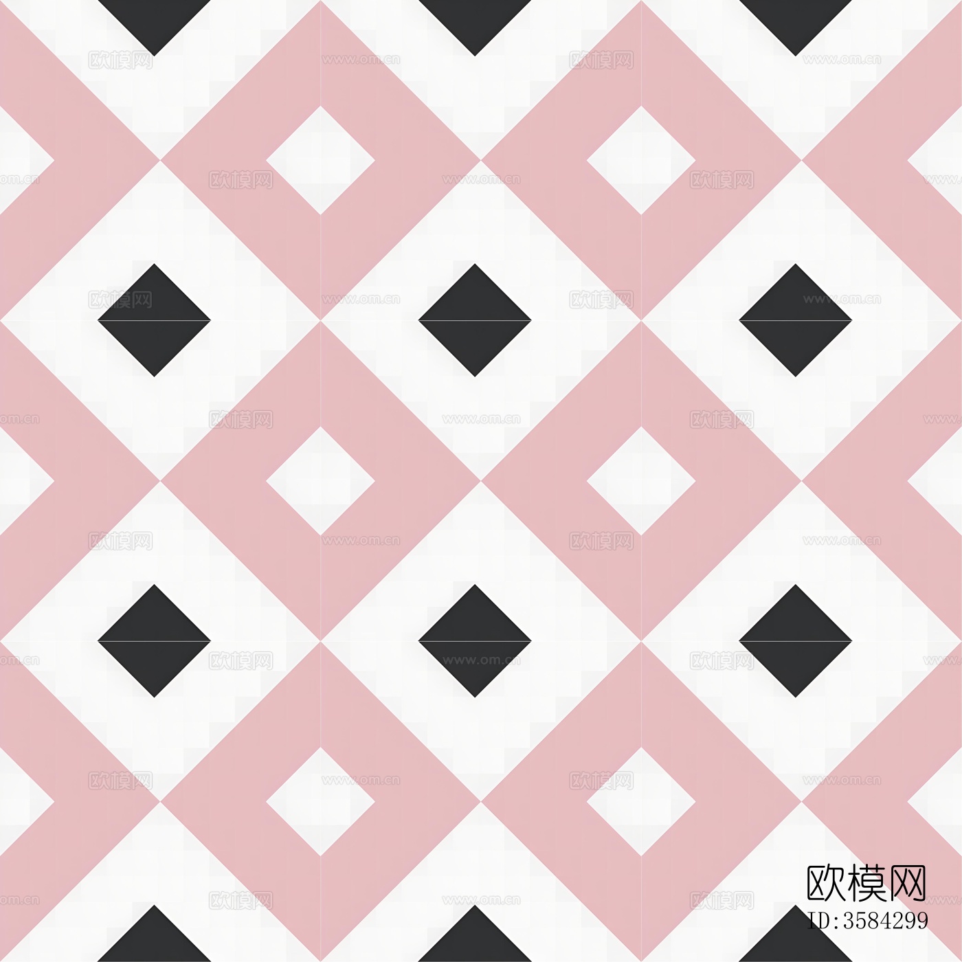 现代简约红白格子小花砖下载