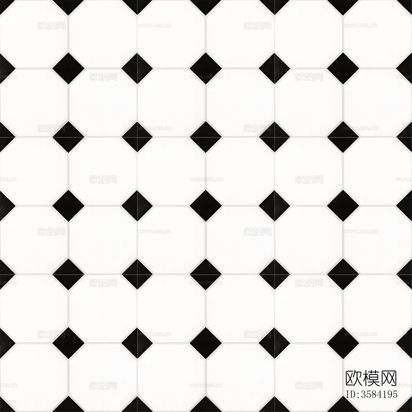 现代黑白简约小花砖下载