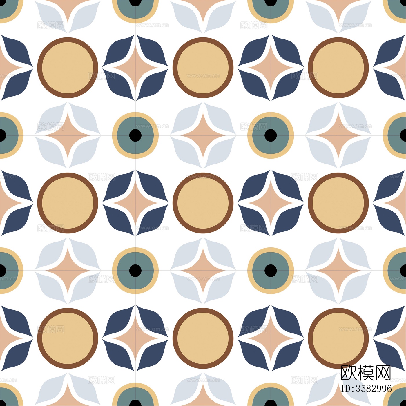 彩色拼花花砖下载