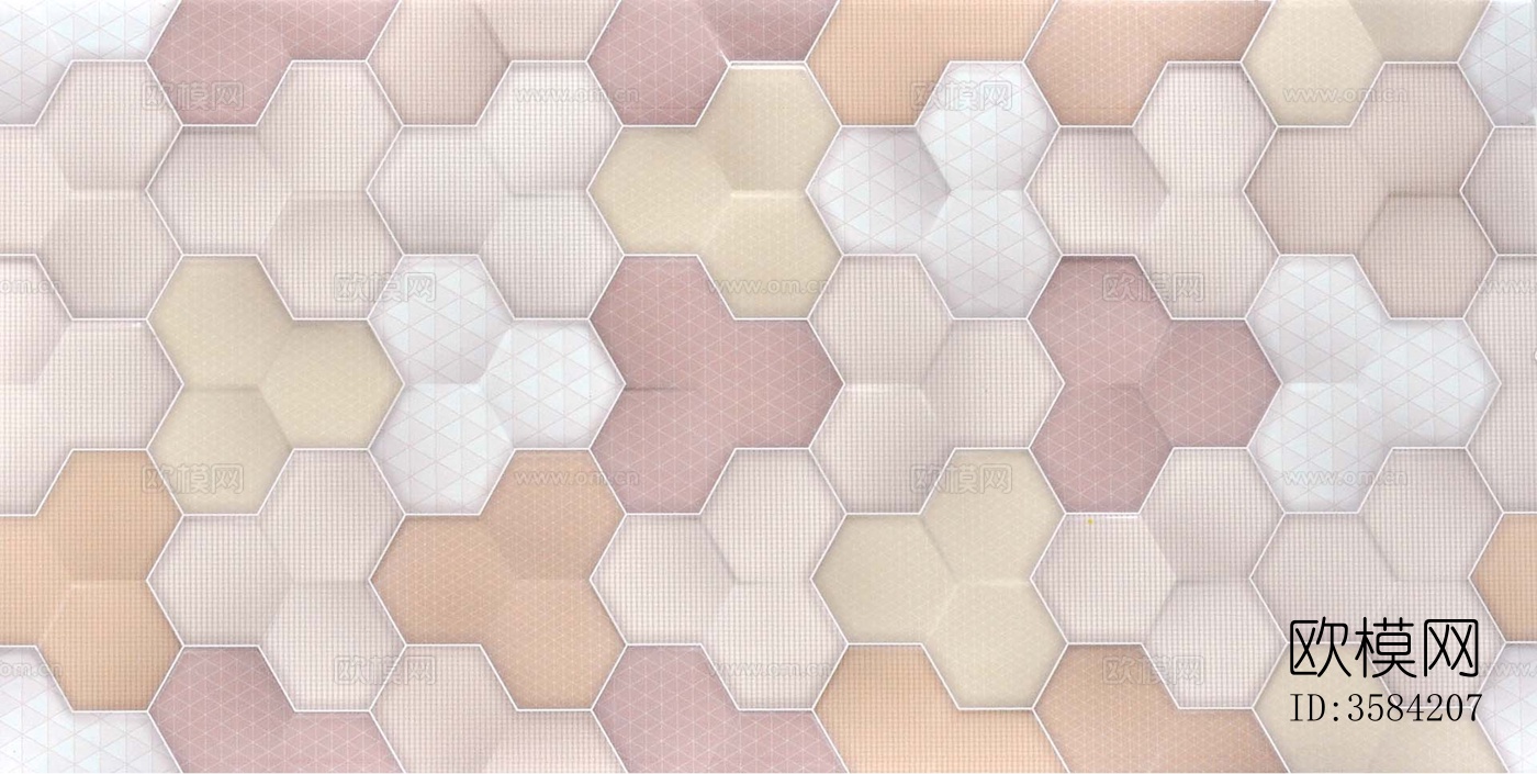 灰色六角瓷砖马赛克下载（渲染图2）