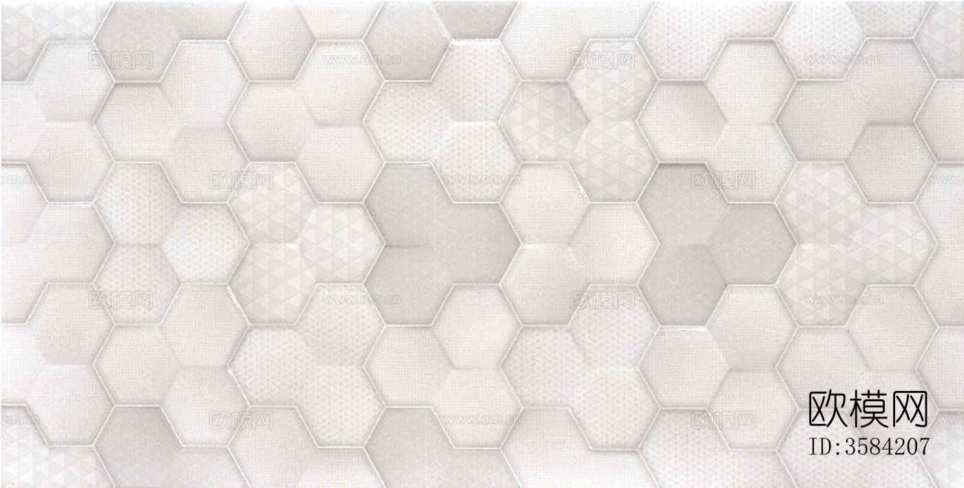 灰色六角瓷砖马赛克下载（渲染图3）