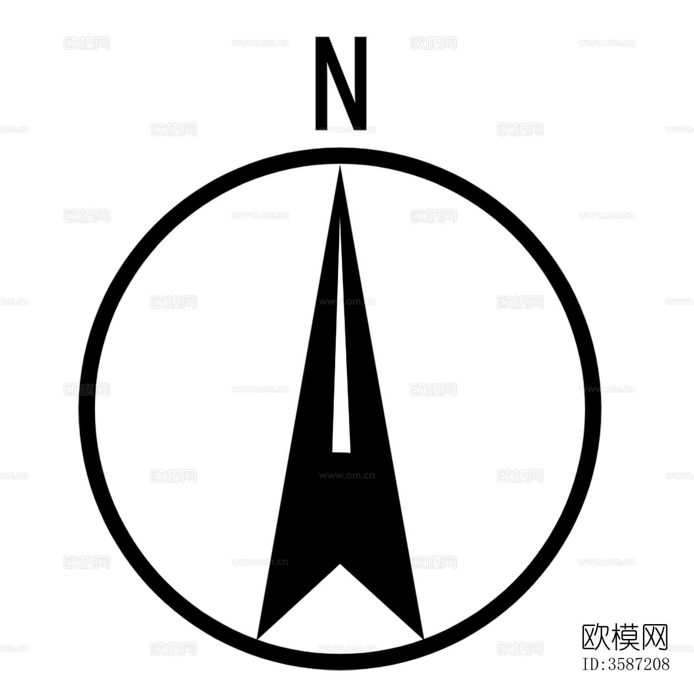 现代建筑彩平图_指北针贴图下载