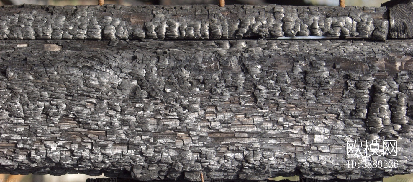 木材-燃烧过的木梁10张贴图下载（渲染图3）