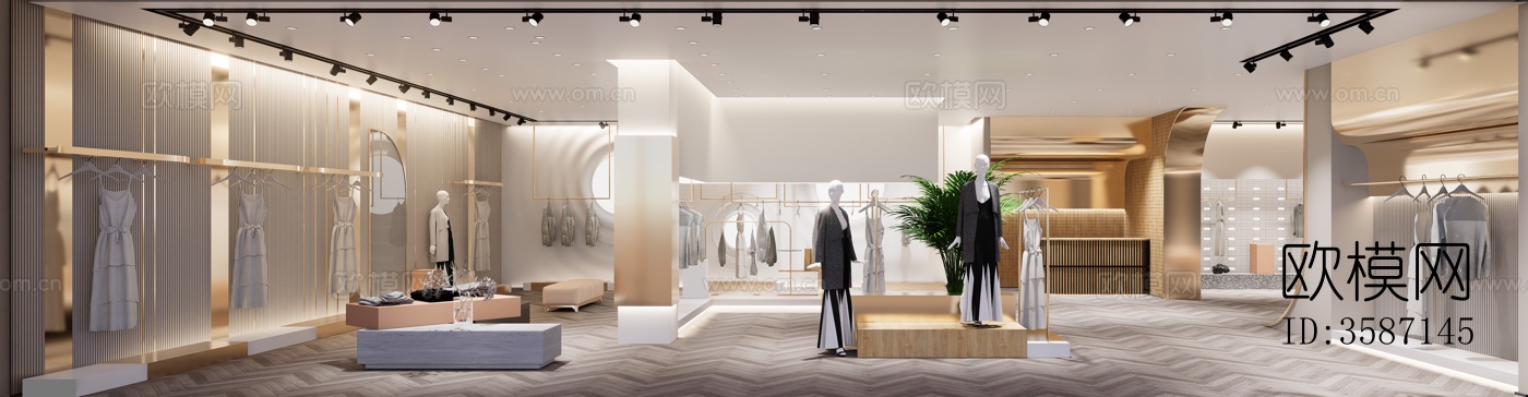 室内购物中心商场商业橱窗服装女装专卖店贴图下载