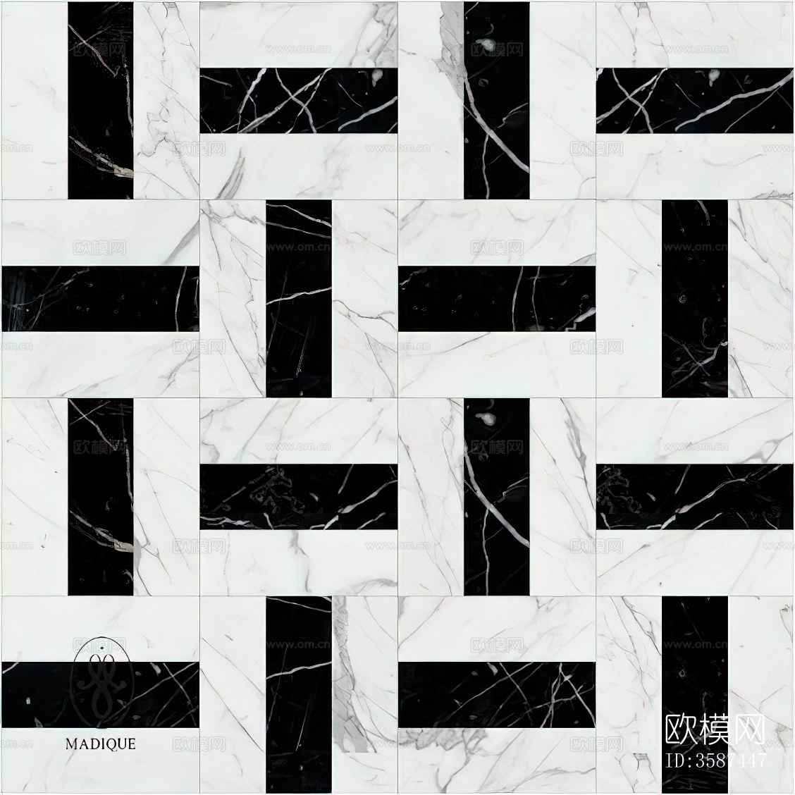 大理石无缝拼花_现代石材拼花贴图下载