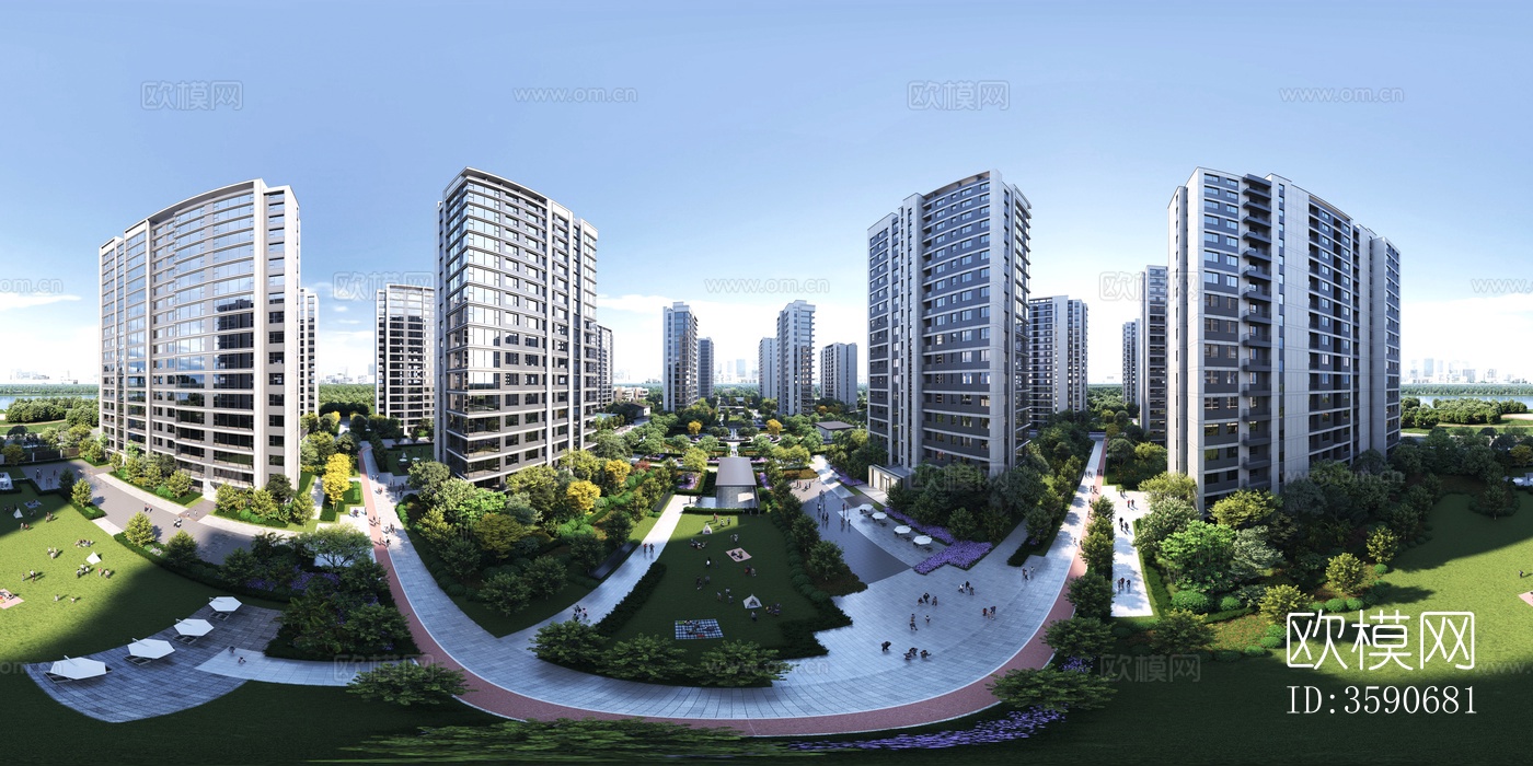 社区中心景观HDR下载