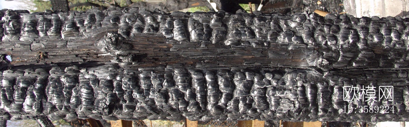 木材-燃烧过的木梁10张贴图下载（渲染图2）