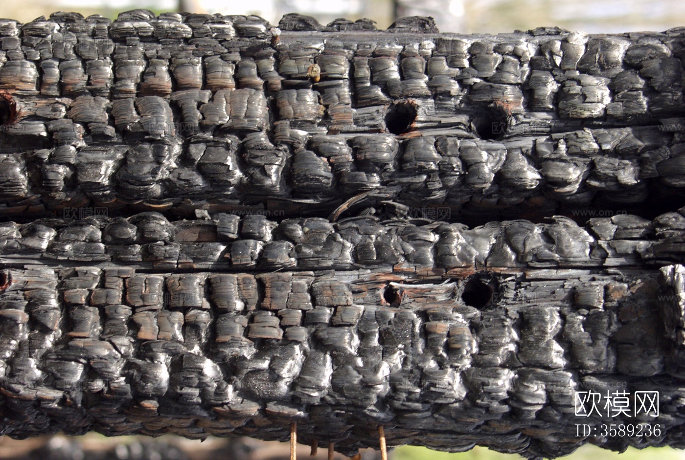 木材-燃烧过的木梁10张贴图下载（渲染图9）