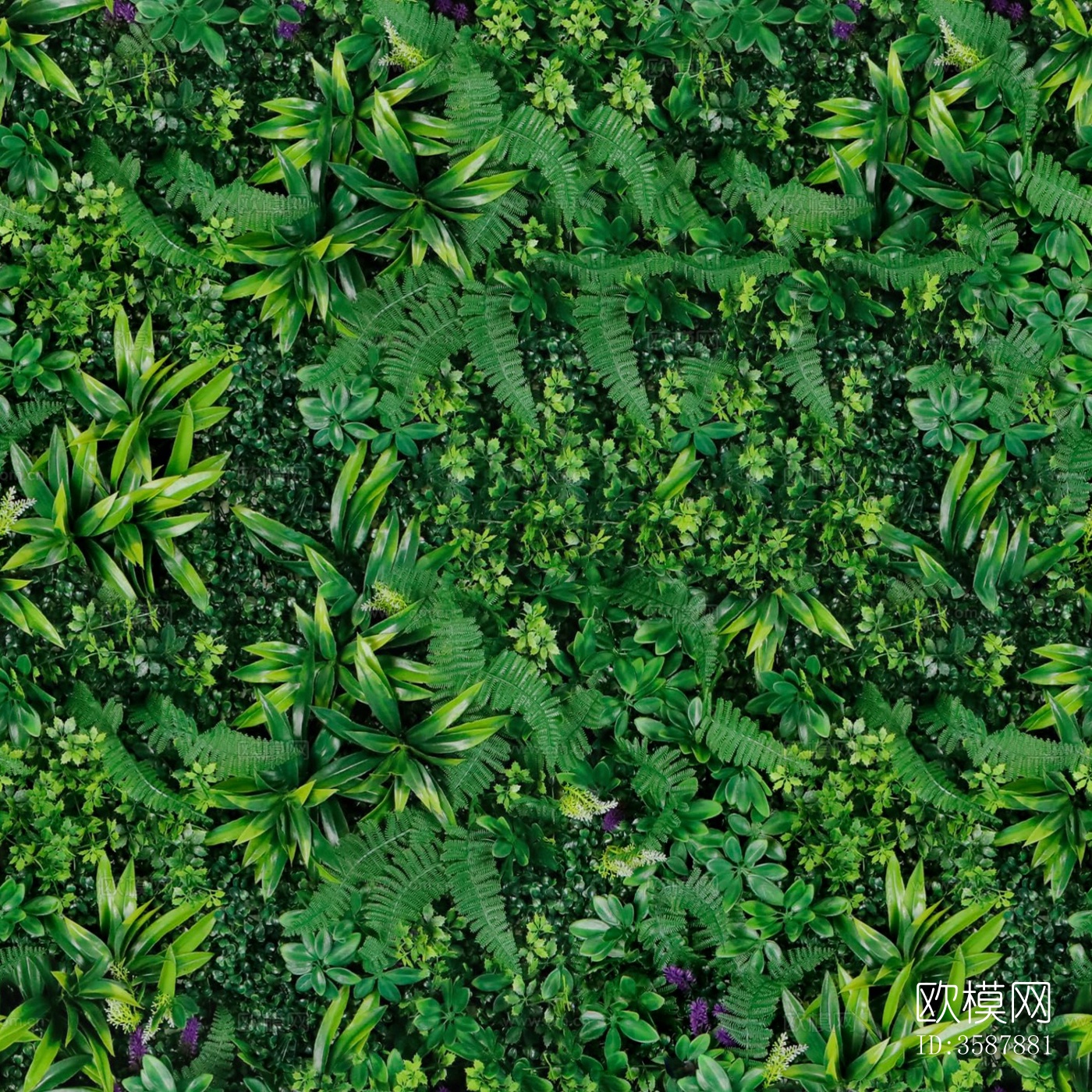 无缝绿植墙贴图 (2)下载