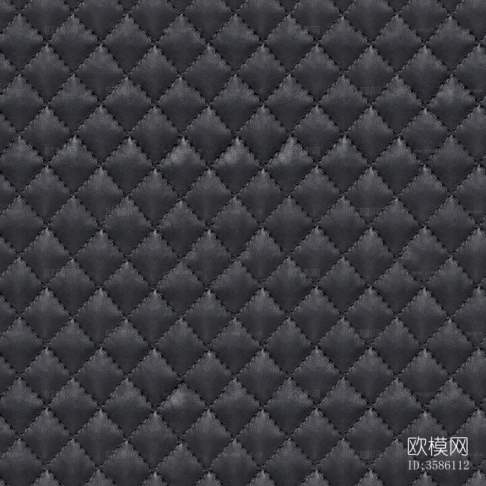 无缝黑色几何菱形格子绗缝压花软包皮革下载
