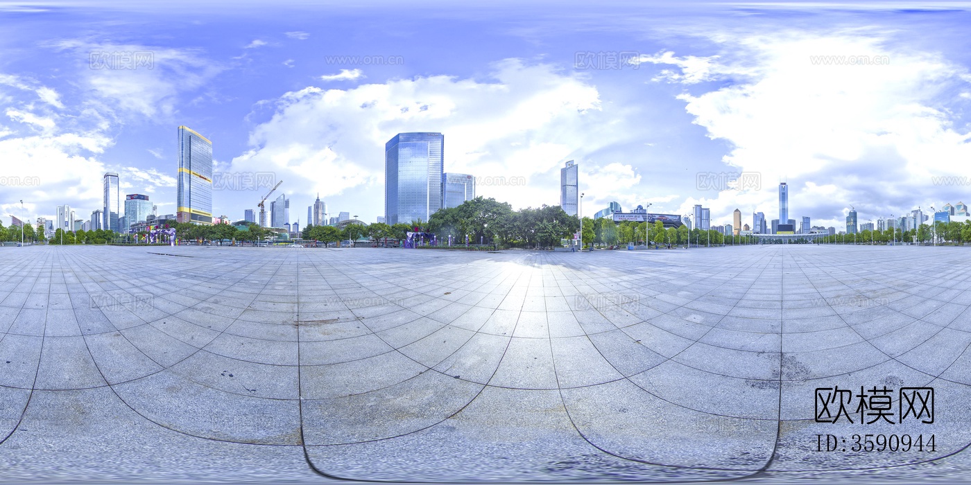 城市广场天际线全景 HDR贴图下载