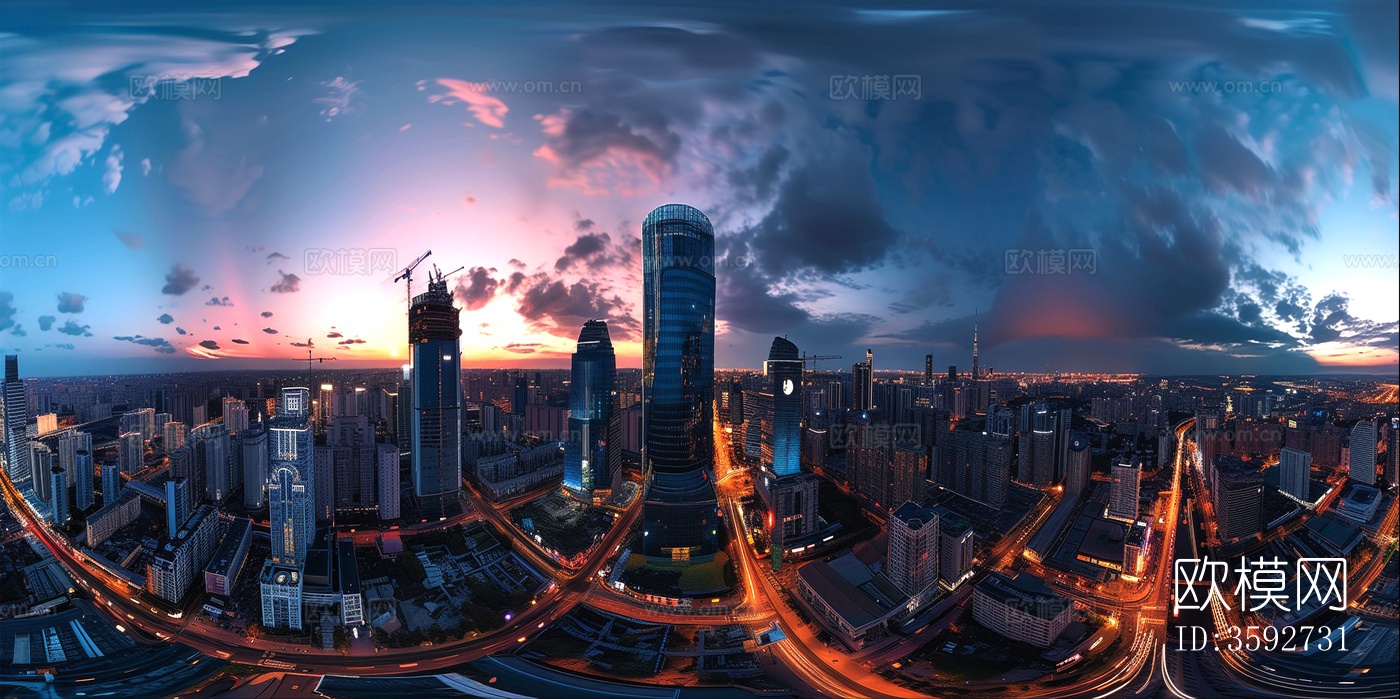 HDR现代城市夜晚全景下载