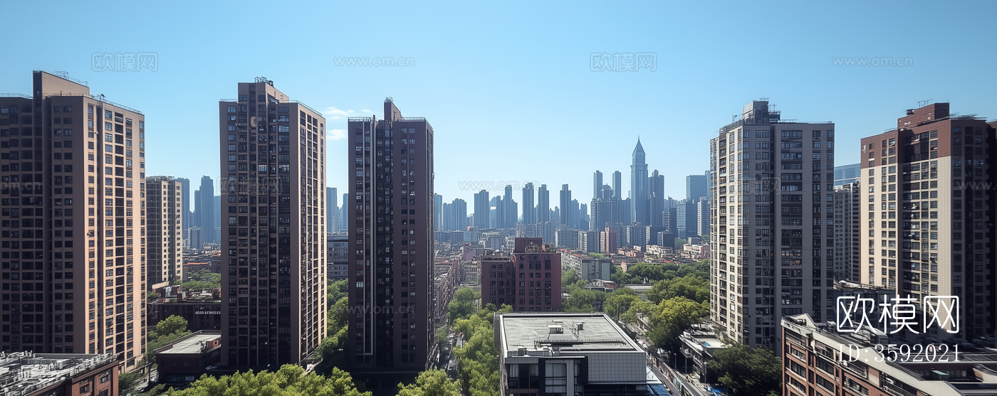 现代白天小区外景下载