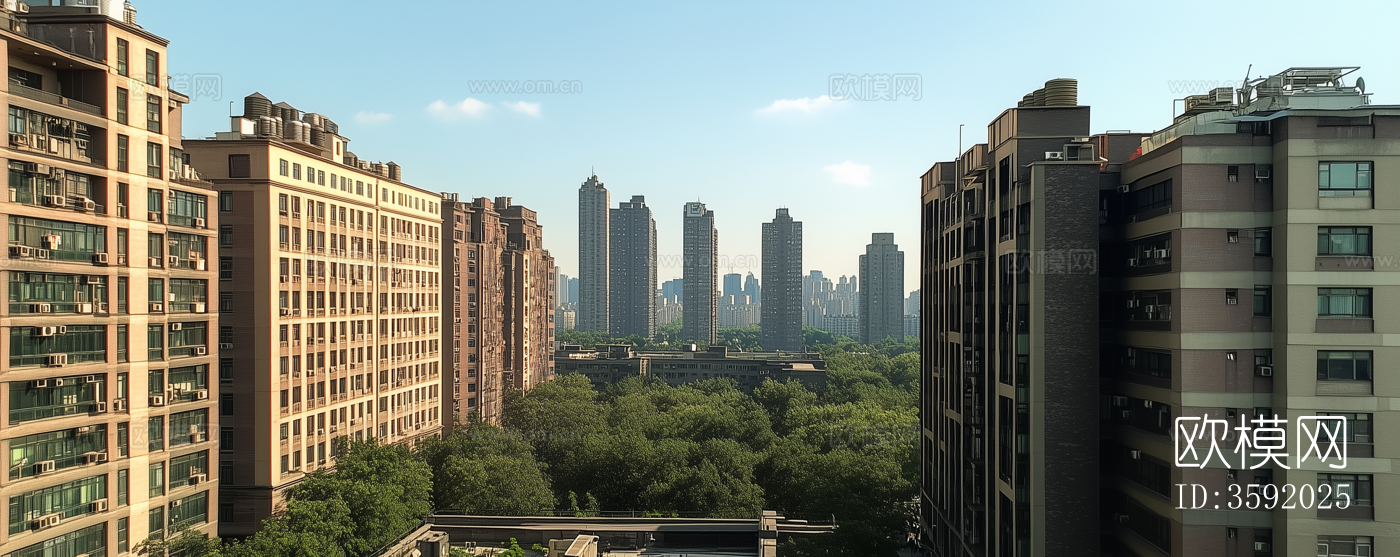 现代白天小区外景下载