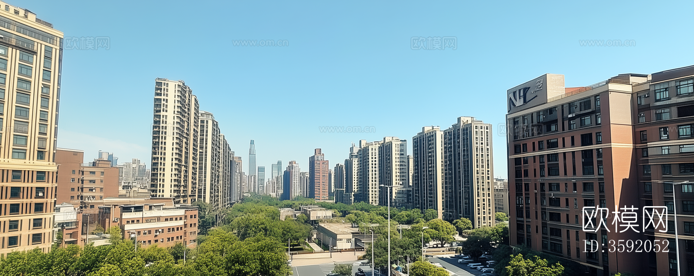 现代白天小区外景下载