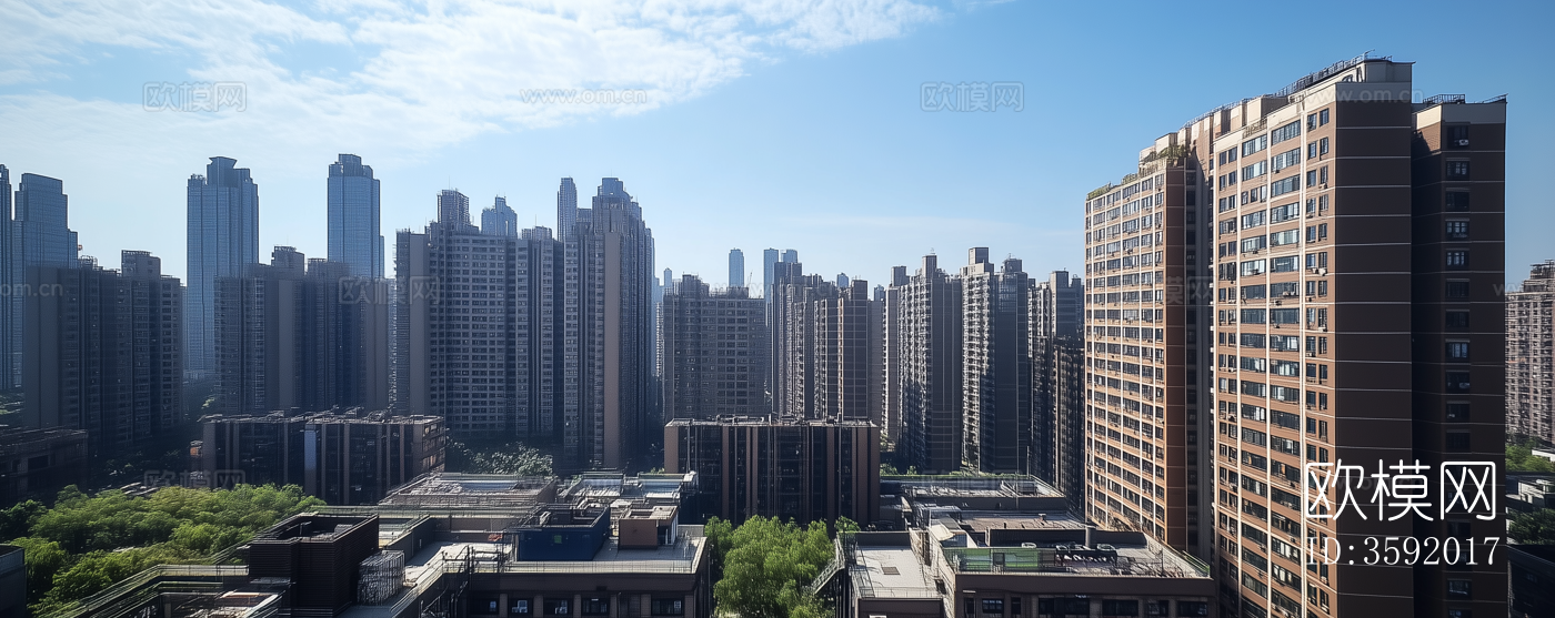 现代白天小区外景下载