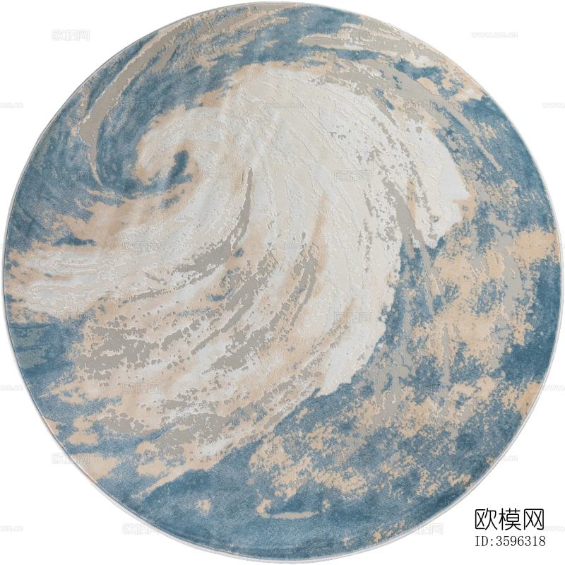 现代_新中式_北欧圆毯贴图下载