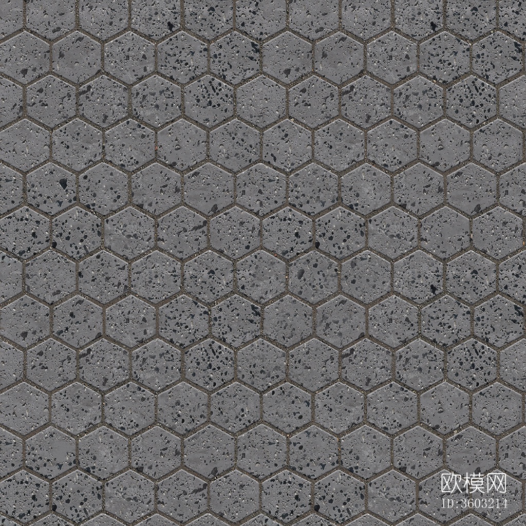 无缝六角形石材拼花地砖人行道路地面广场铺贴下载