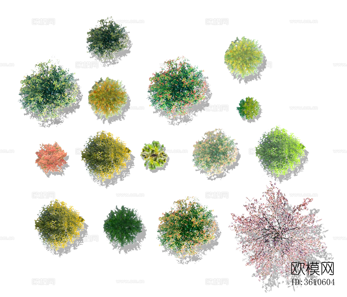 png免抠公园景观平面图小清新风格下载