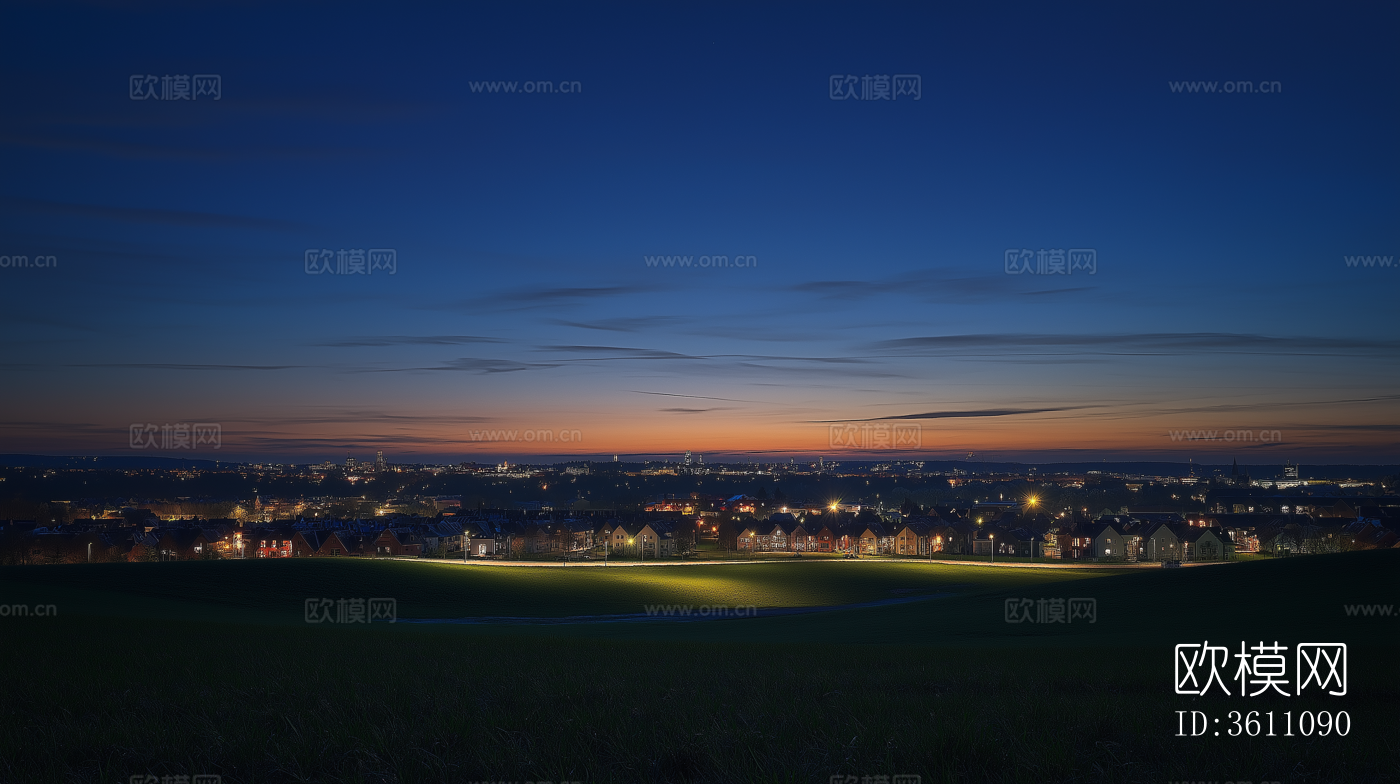 城市傍晚夜景贴图下载