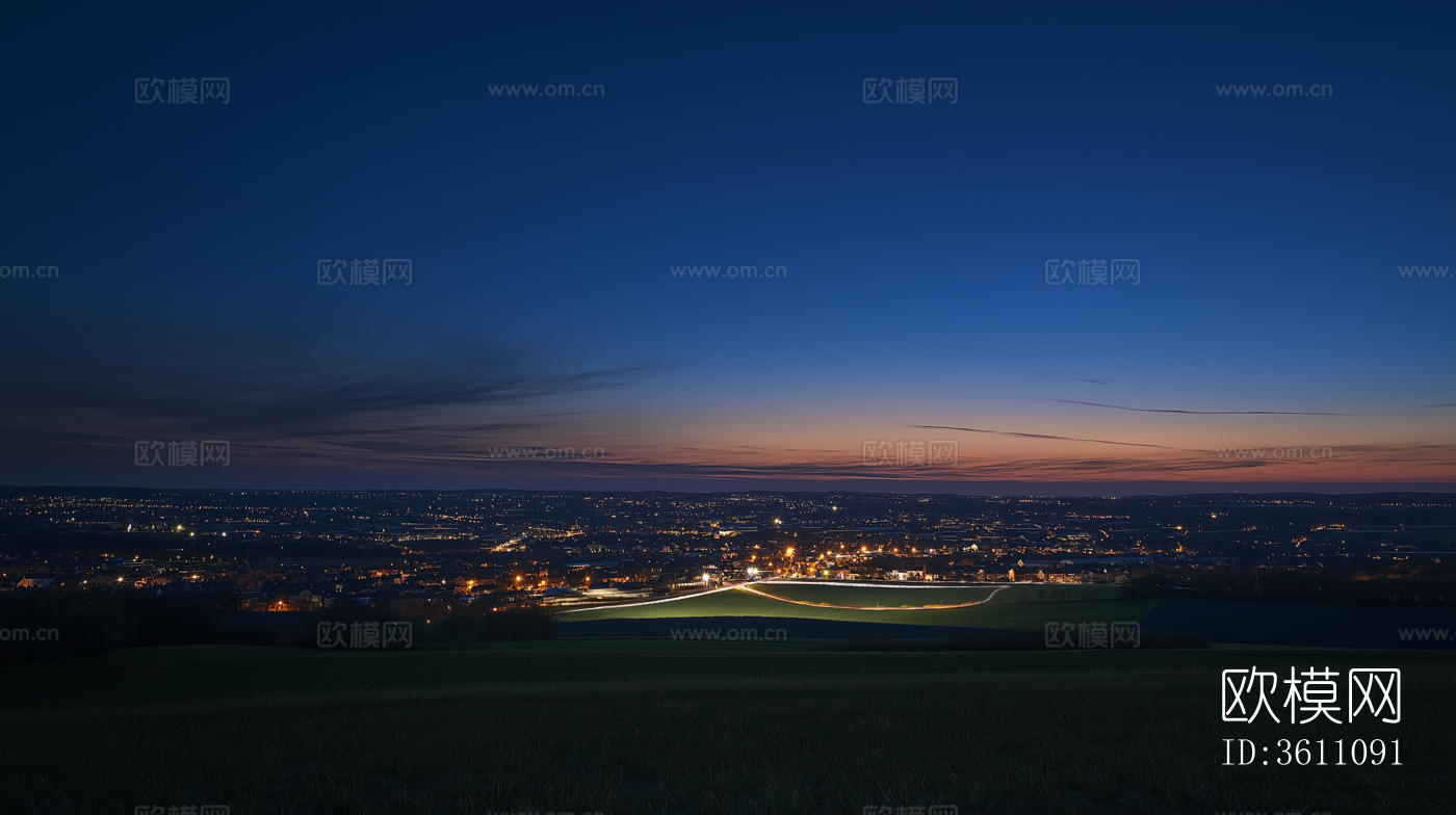 城市傍晚夜景贴图下载