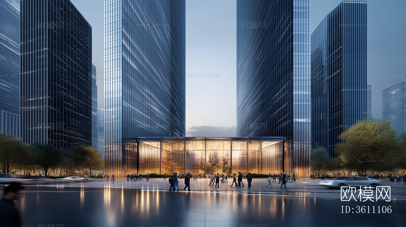 街道城市夜景贴图下载