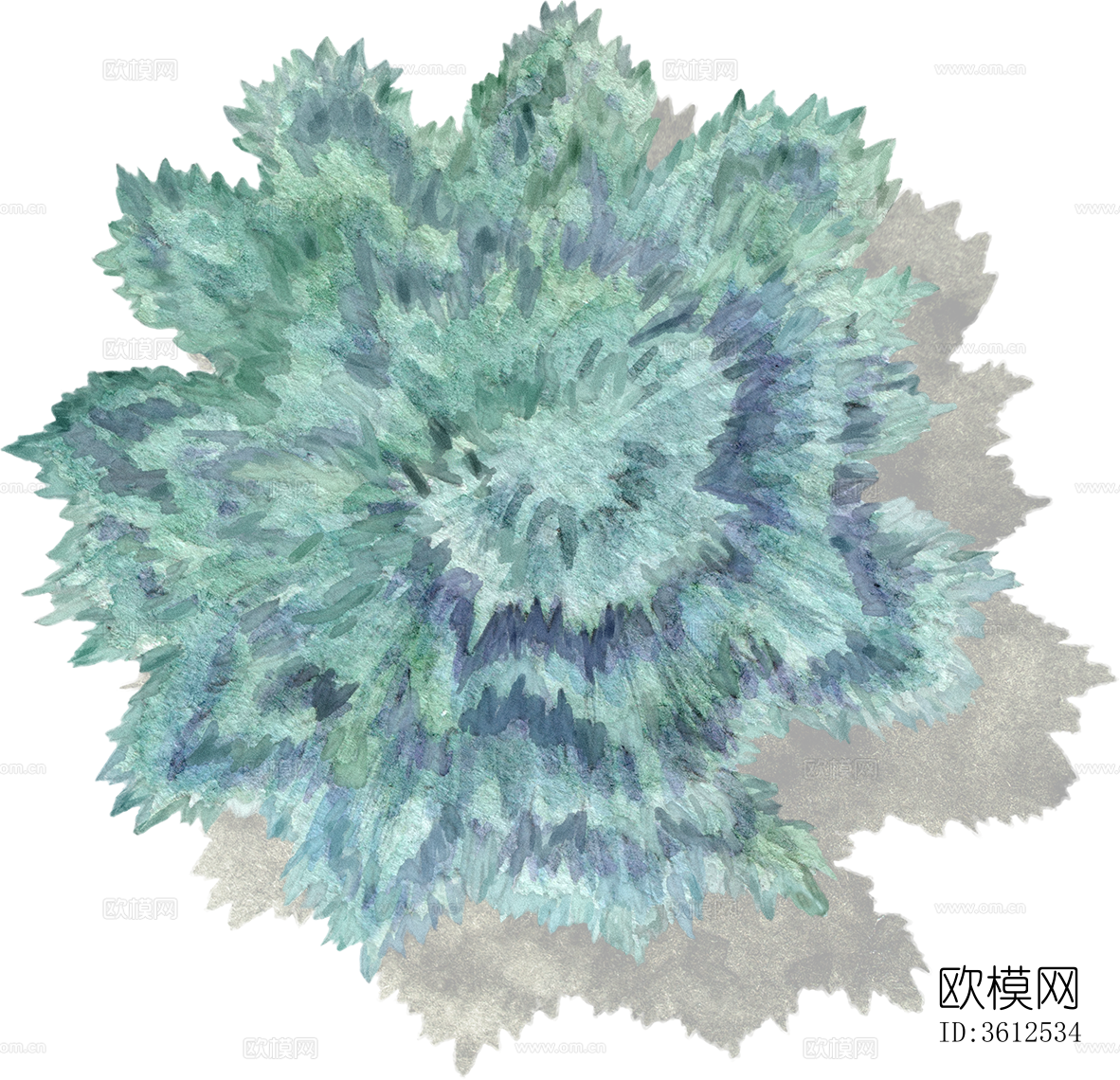 psd免抠小庭院景观植物彩平图下载