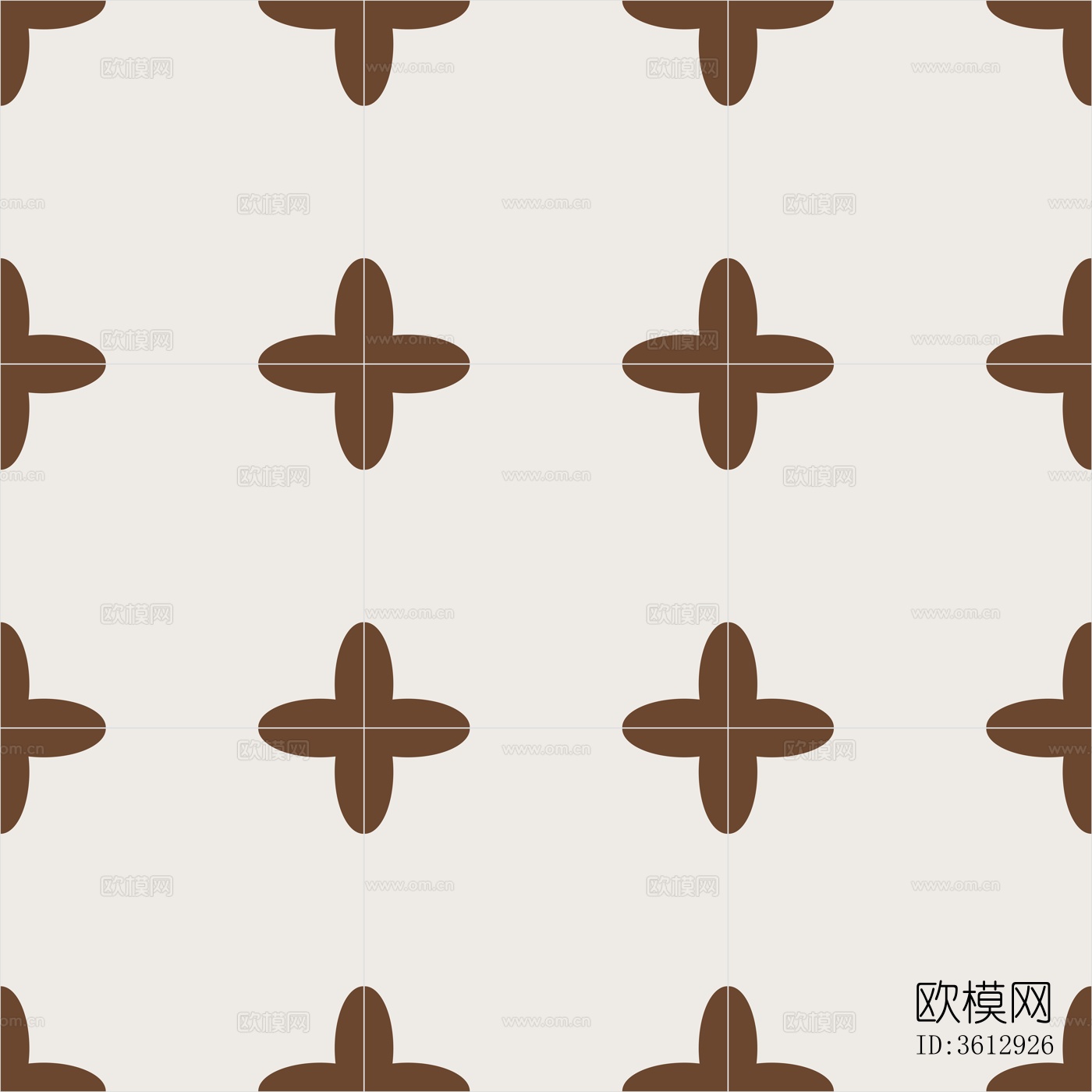 无缝中古咖色花砖瓷砖下载