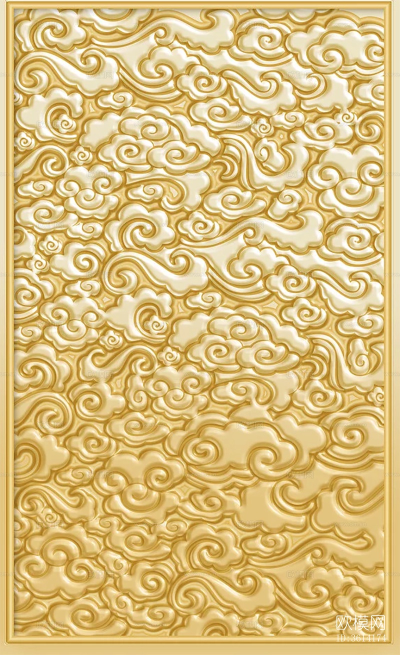 现代花纹金属浮雕下载