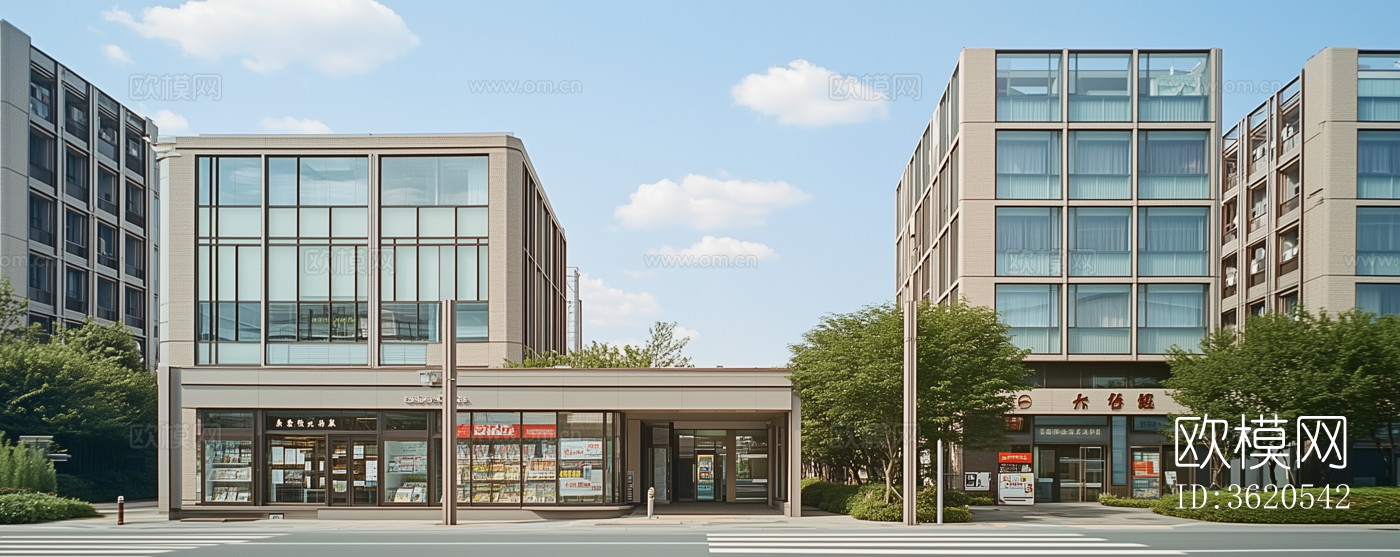 白天商业街外景下载