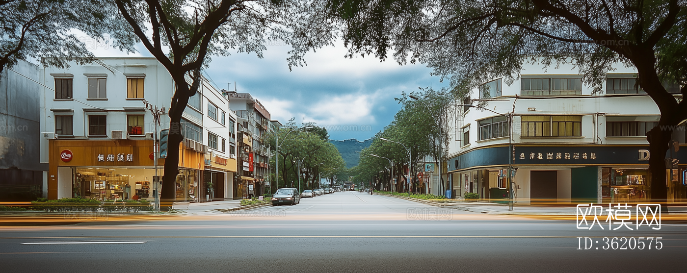 现代商业街道外景下载