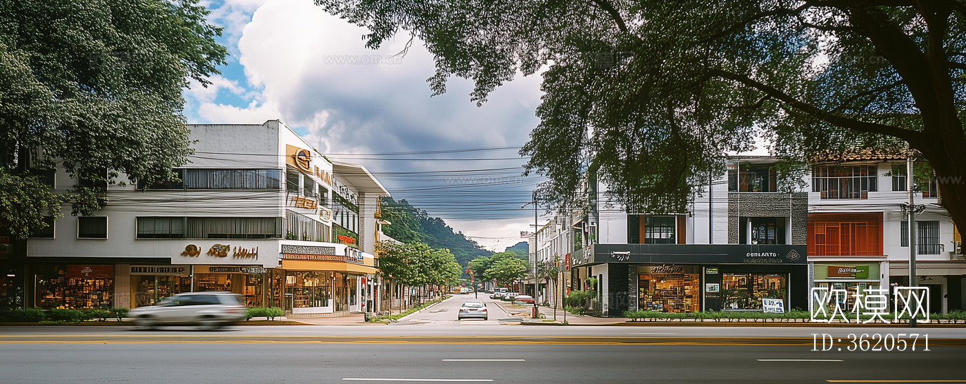 现代商业街道外景下载