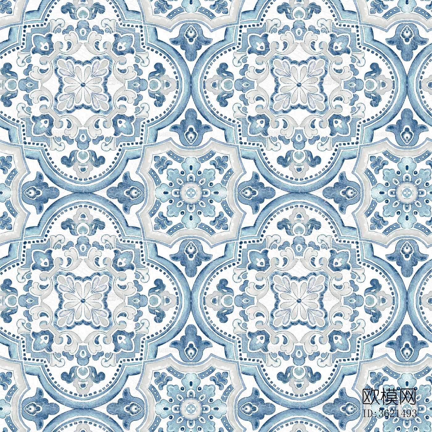 波西米亚风蓝色壁纸贴图下载