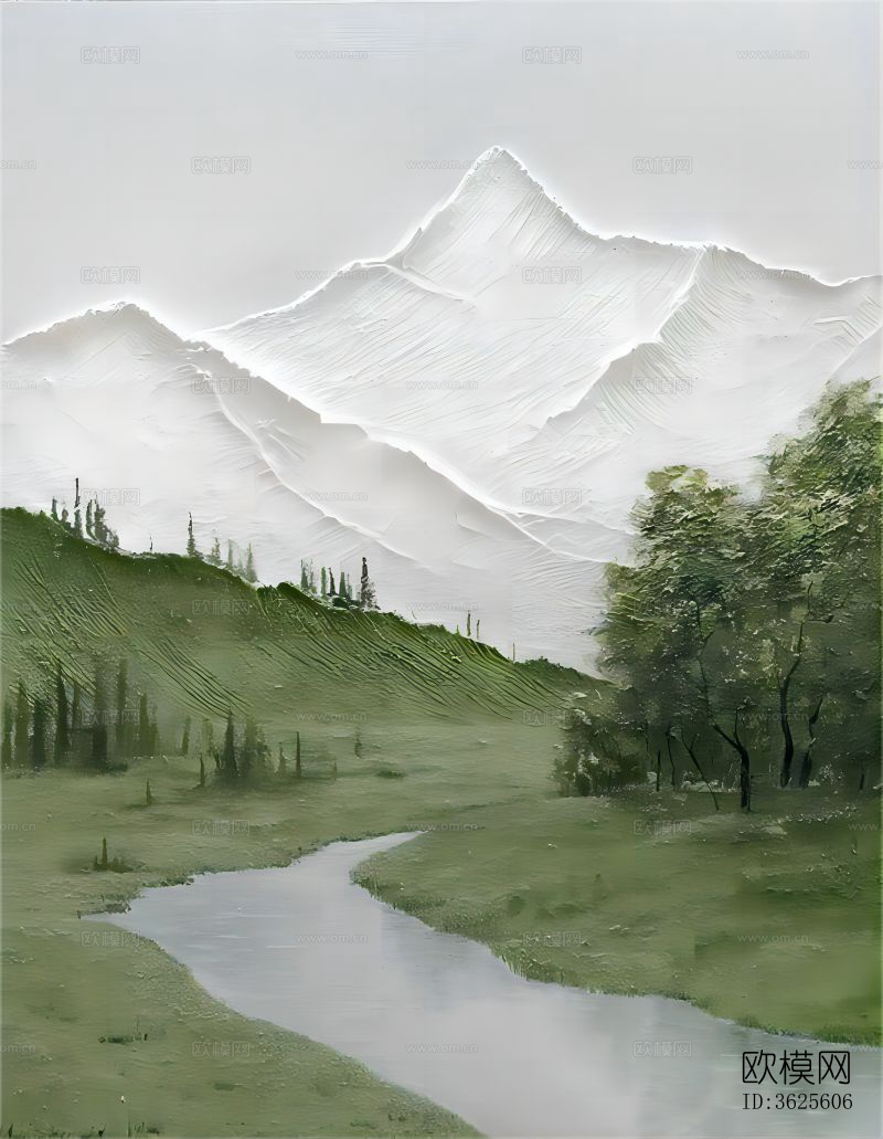 侘寂风装饰画风景装饰画贴图下载