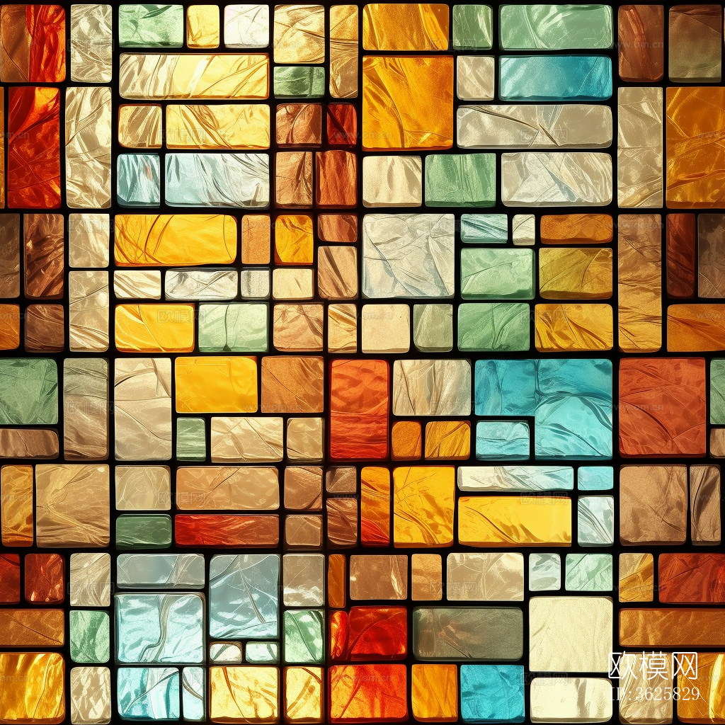 无缝彩色马赛克玻璃贴图下载