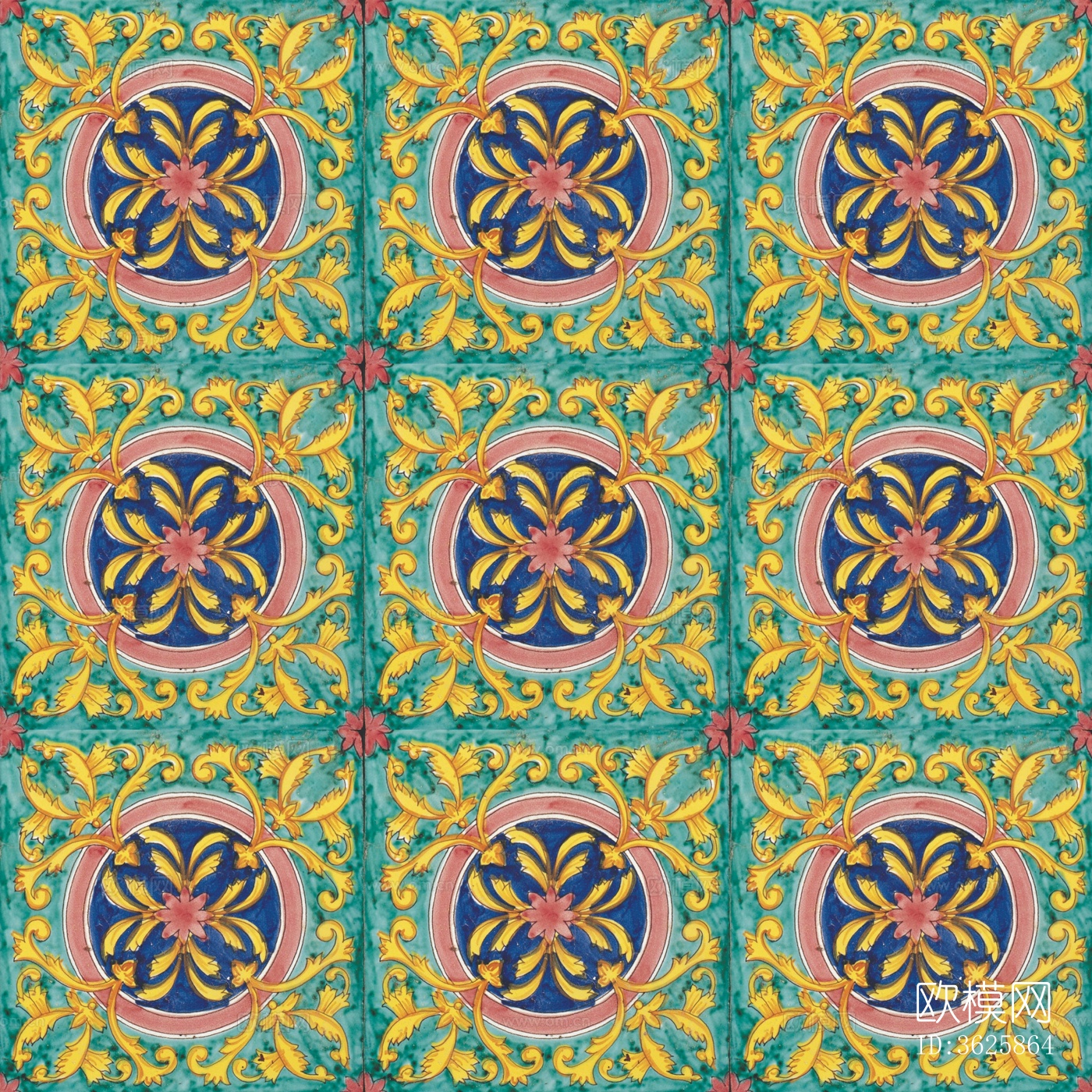 彩色花卉瓷砖下载
