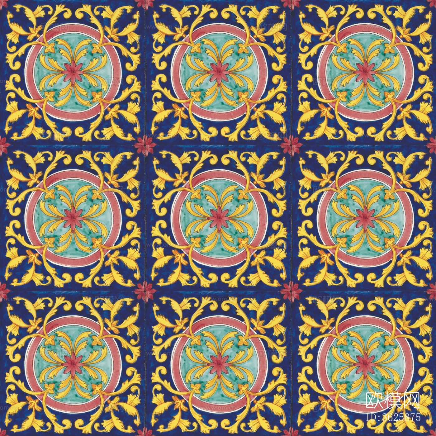 彩色花卉瓷砖下载