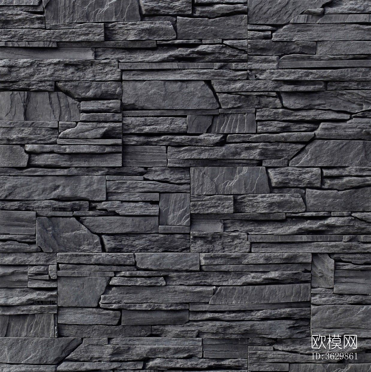 深灰色文化石墙面贴图下载