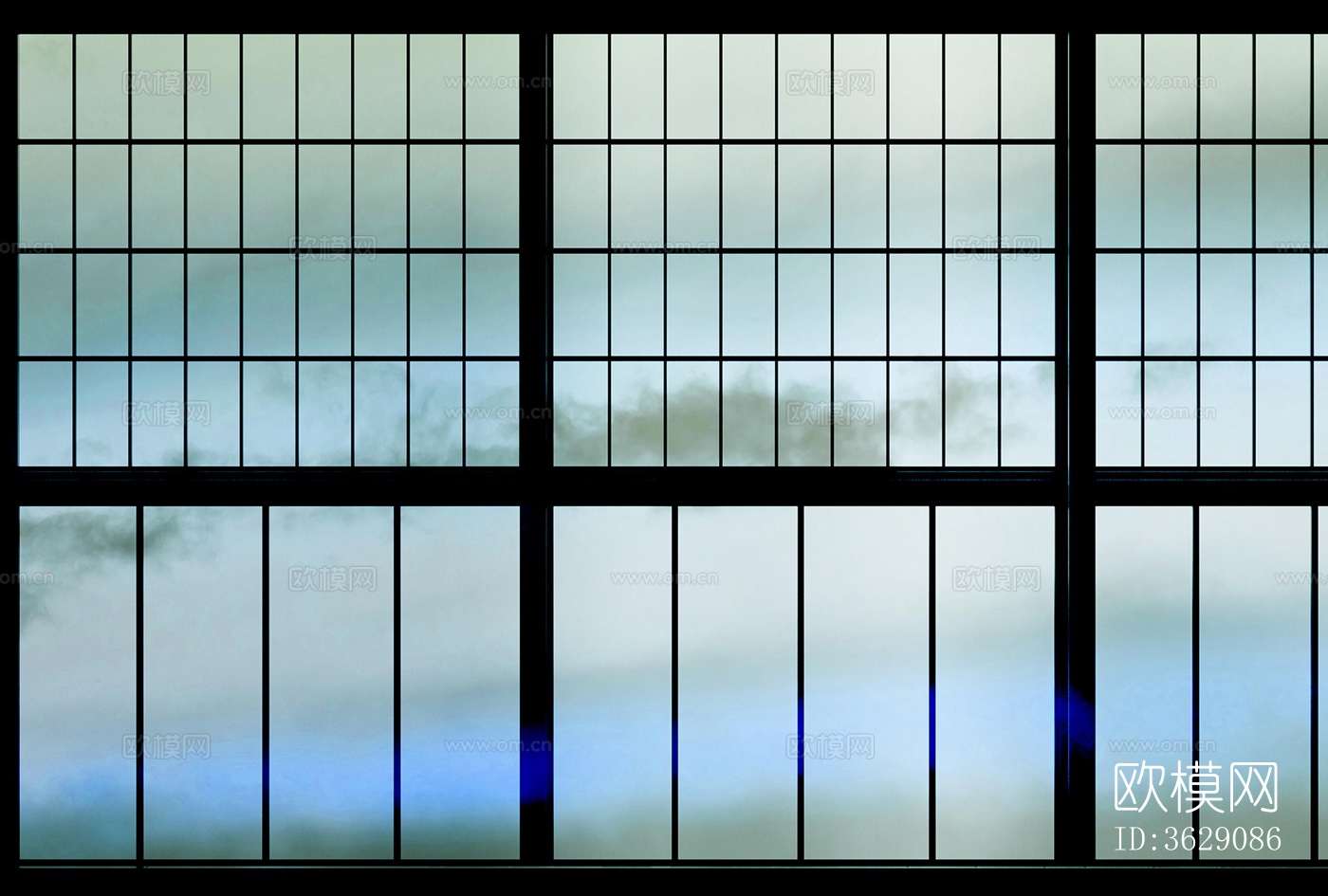 清晨风景磨砂玻璃窗外景贴图下载