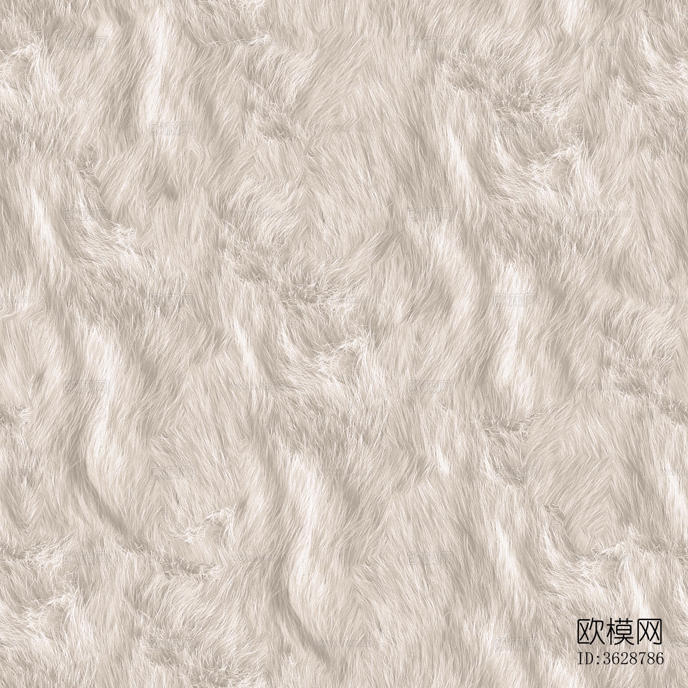 无缝奶白色动物皮毛贴图下载