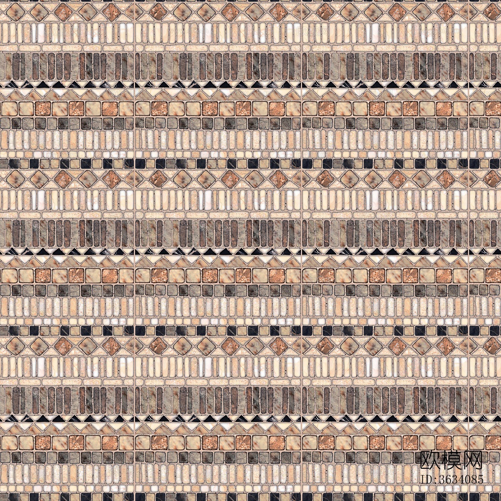 无缝石材马赛克拼花地砖人行道路地面广场铺贴下载