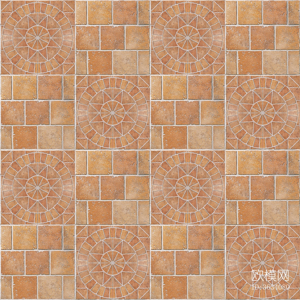无缝陶瓦几何拼花地砖人行道路地面广场铺贴下载