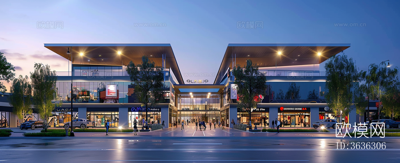 广场街道街景窗外景贴图下载