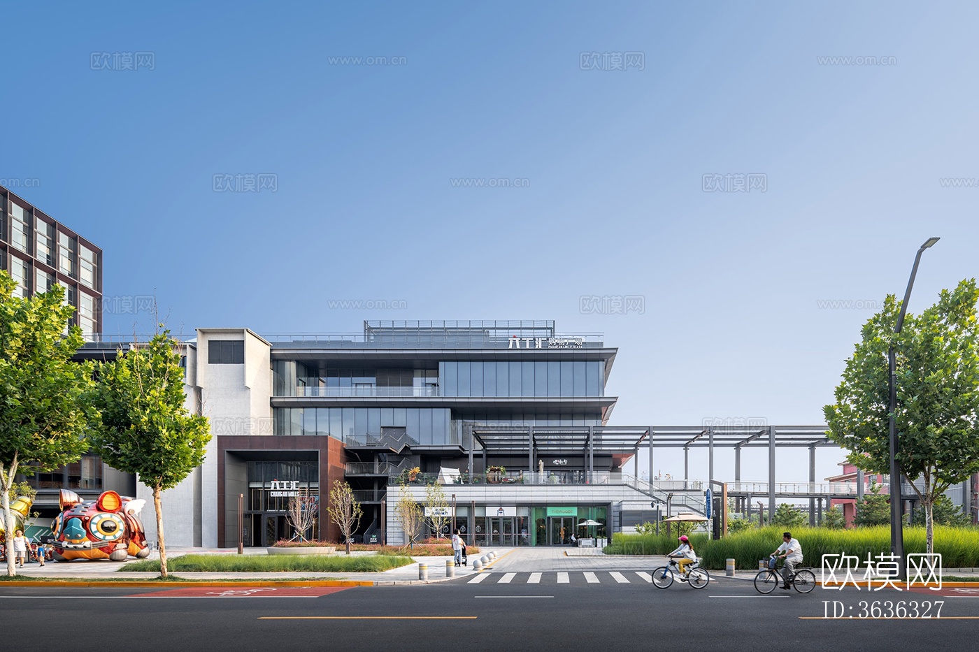 工业园区街道白天外景贴图下载